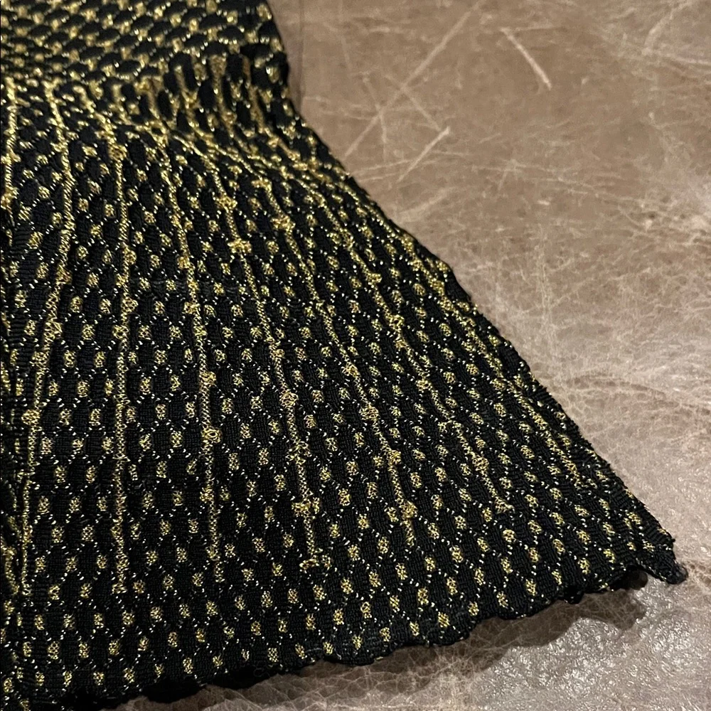 Torn by Ronny Kobo Black and Gold Peplum Blouse - Picture 7 of 11